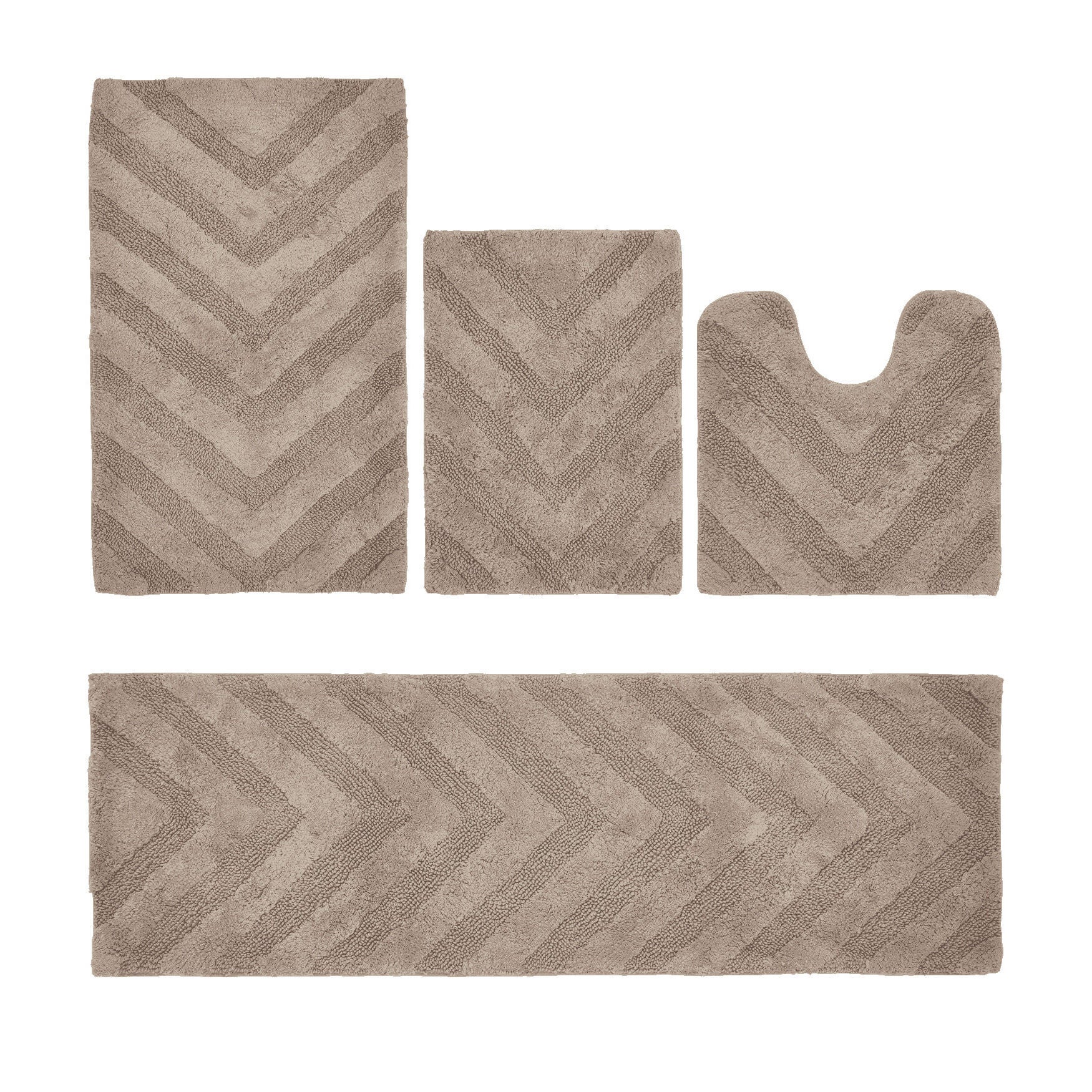 Hugo Collection 100% Cotton 4 Piece (17 inches X 24 inches | 20 inches X 20 inches | 21 inches X 34 inches | 20 inches X 60 inches) Bath Rug Set, SAND, hi-res image number 0