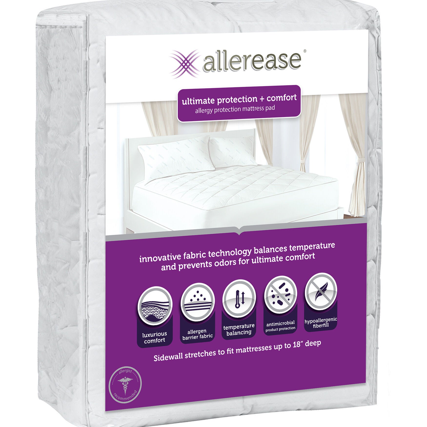 AllerEase Ultimate Mattress Pad, WHITE, hi-res image number 0