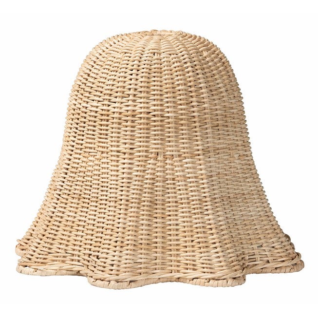Semira Bohemian Natural Scalloped Rattan Pendant Lampshade, NATURAL, alternate image number null