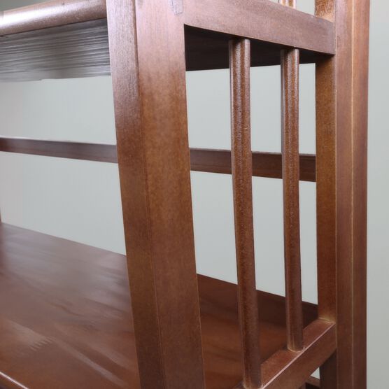3-Shelf Folding Stackable Bookcase 27.5" Wide-Walnut, , alternate image number null