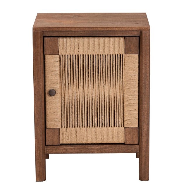 Holitz Modern Bohemian Walnut Brown Finished Bayur Wood Nightstand, , alternate image number 8