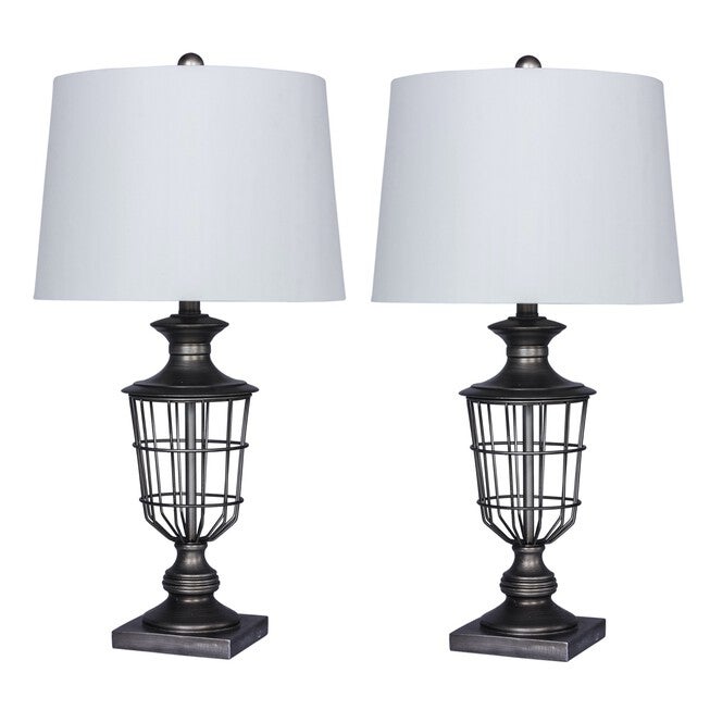 28 inches Antique Silver Metal Table Lamp, , on-hover image number 1