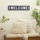 Coastal Blue And White Wood And Metal Welcome Sign, , alternate image number null
