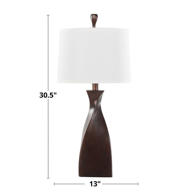 Curvo 30 inches Polyresin Table Lamp - Set Of 2, , alternate image number null