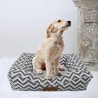 Chevron poly-cotton bolster with detachable faux fur cushion, Small Size, GREY, hi-res image number 0