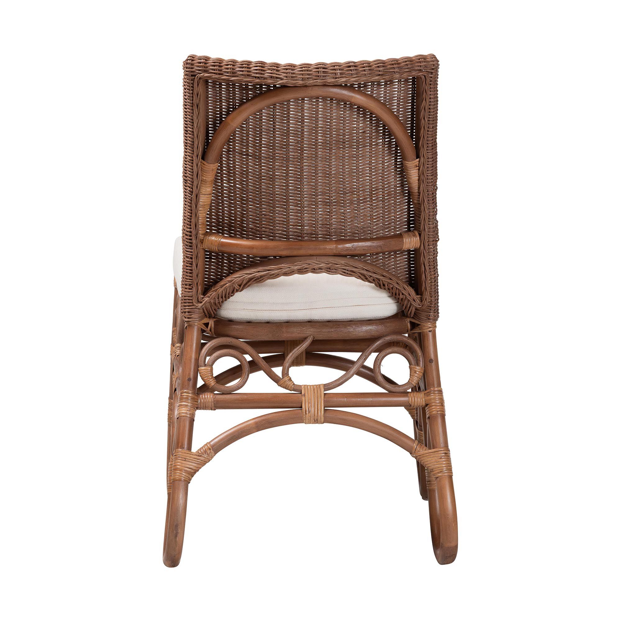 Rivan Natural Rattan Dining Chair, BROWN, alternate image number 4