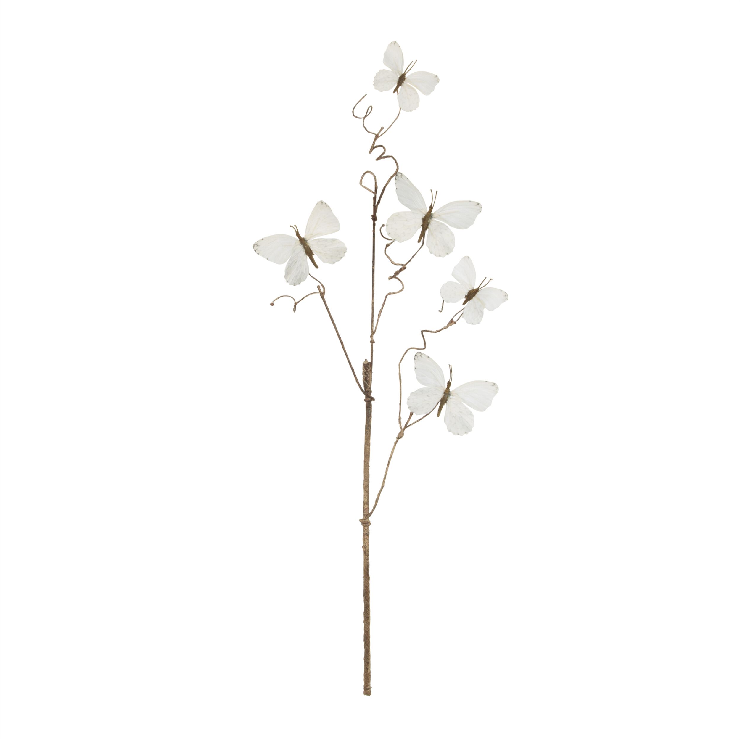 Butterfly Twig Spray Set of 4, WHITE, alternate image number 1