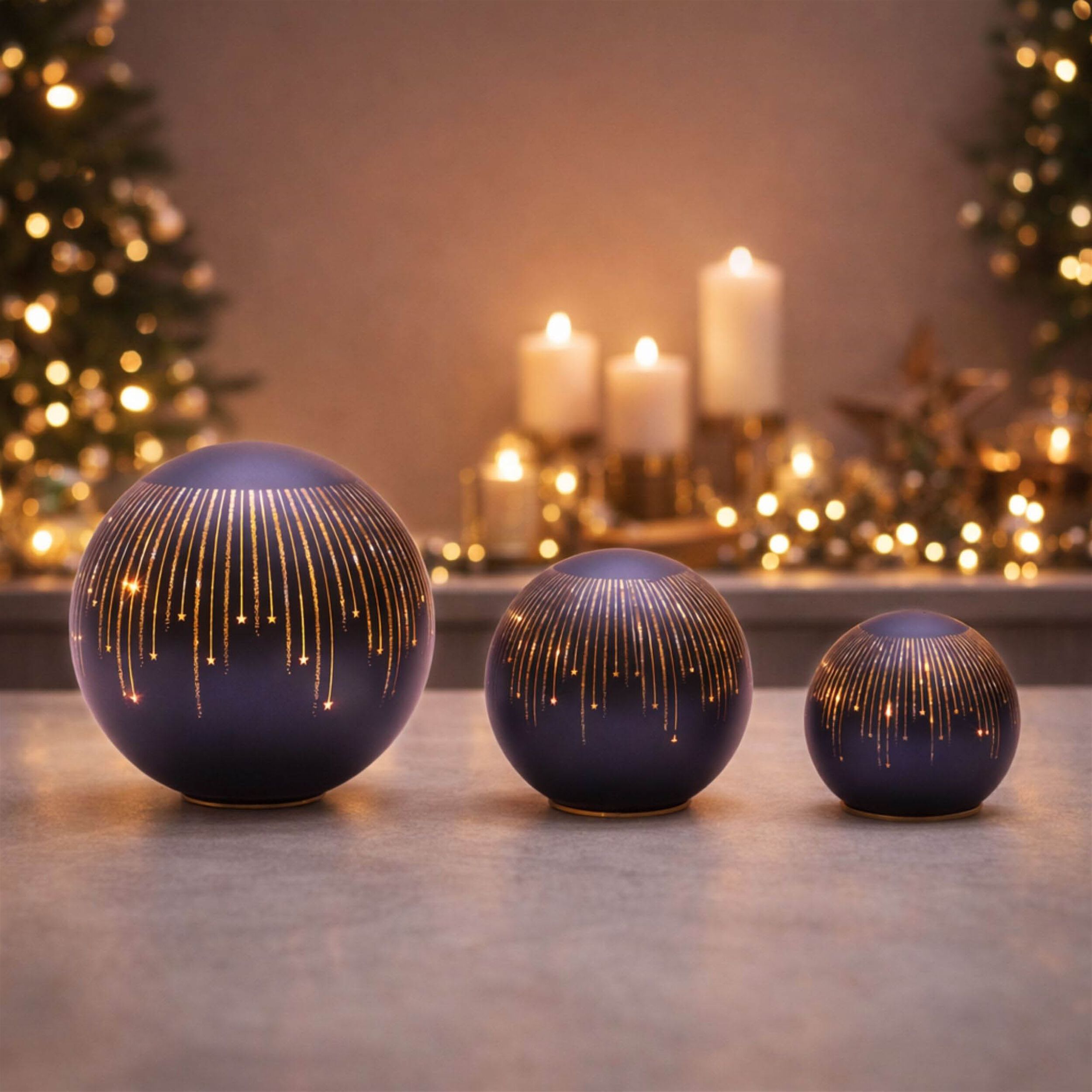 LED Frosted Star Globe (Set of 2), BLUE, alternate image number 1