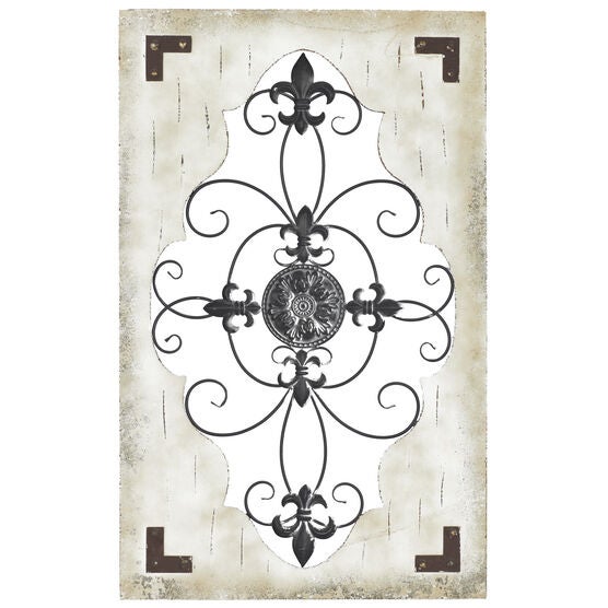 Cream Rustic Ornamental Wood Wall Décor, CREAM, hi-res image number null