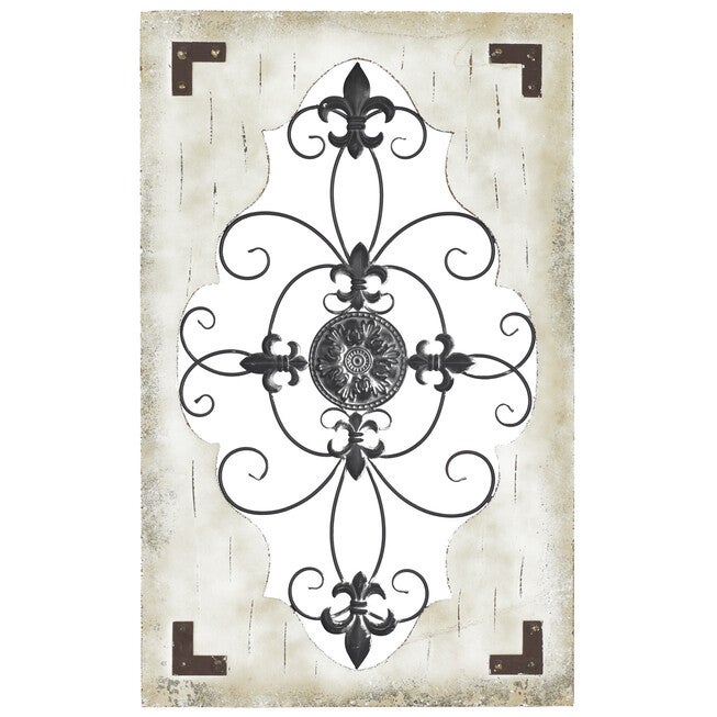 Cream Rustic Ornamental Wood Wall Décor, CREAM, hi-res image number 0