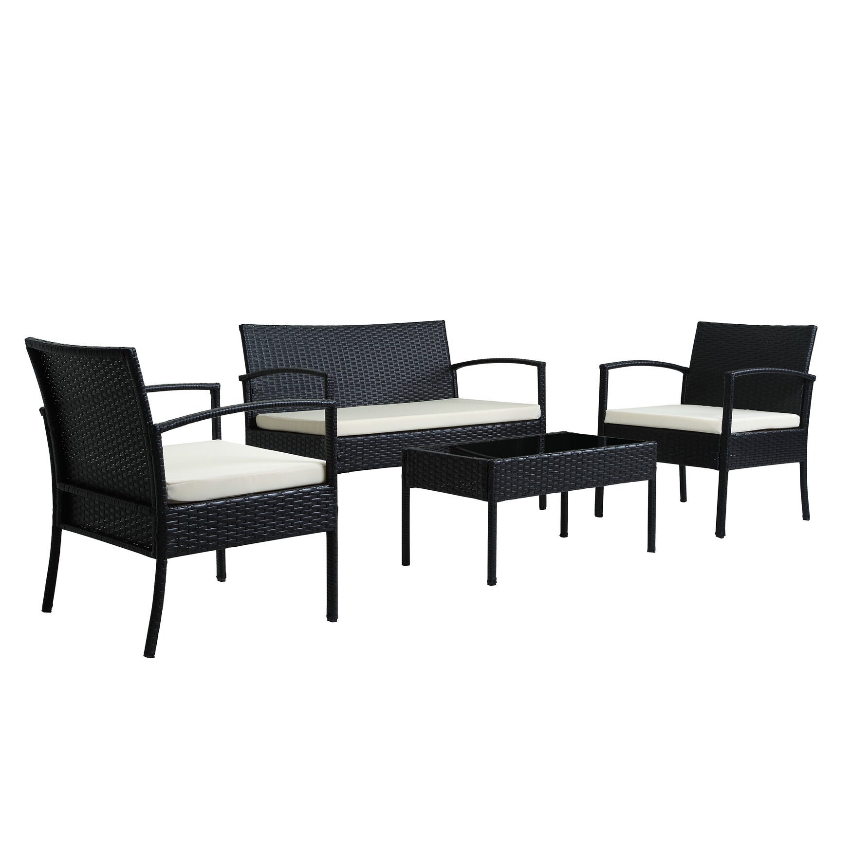 Saint Birch Savannah 4 Piece Rattan Sofa Seating Group With Cushions Seating, BEIGE, hi-res image number 0