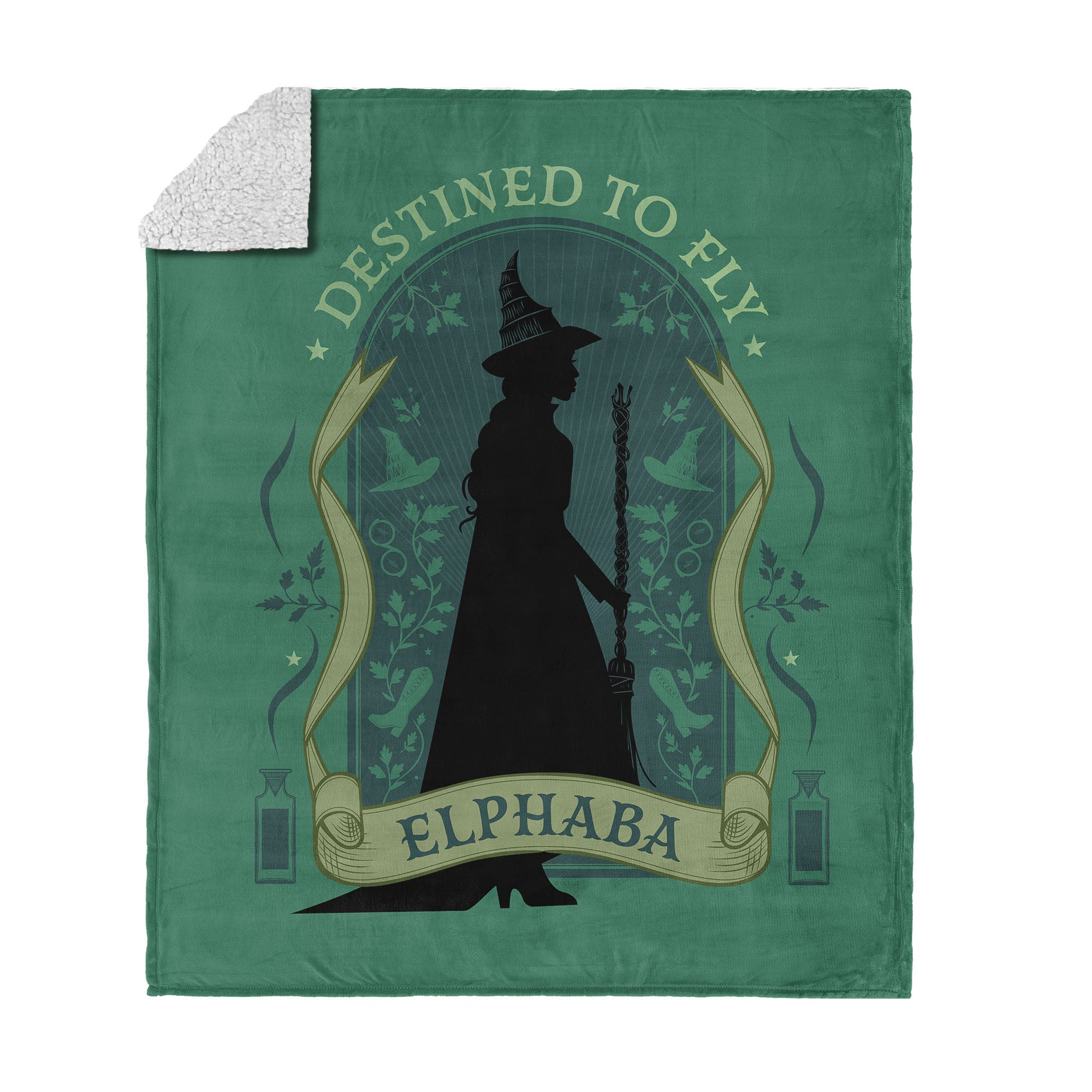 Wicked Silk Touch Sherpa Throw Blanket 50x60 inches, GREEN, hi-res image number 0