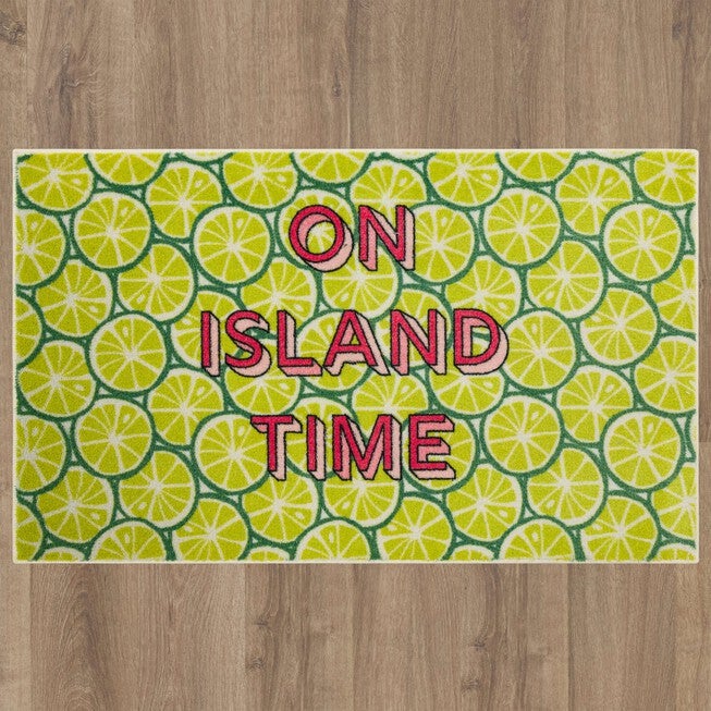 On Island Time Lime Green Kitchen Rug, , alternate image number 5