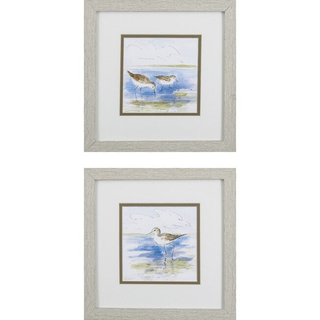 Sketchy Shore Birds Framed Wall Décor, Set Of 2, BLUE, hi-res image number 0