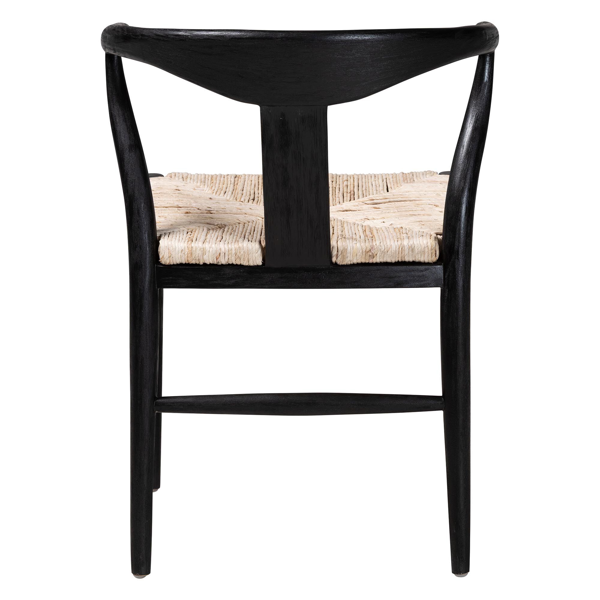 Fika Wishbone Dining Chair with Handwoven Seagrass Seat, BLACK, alternate image number 4