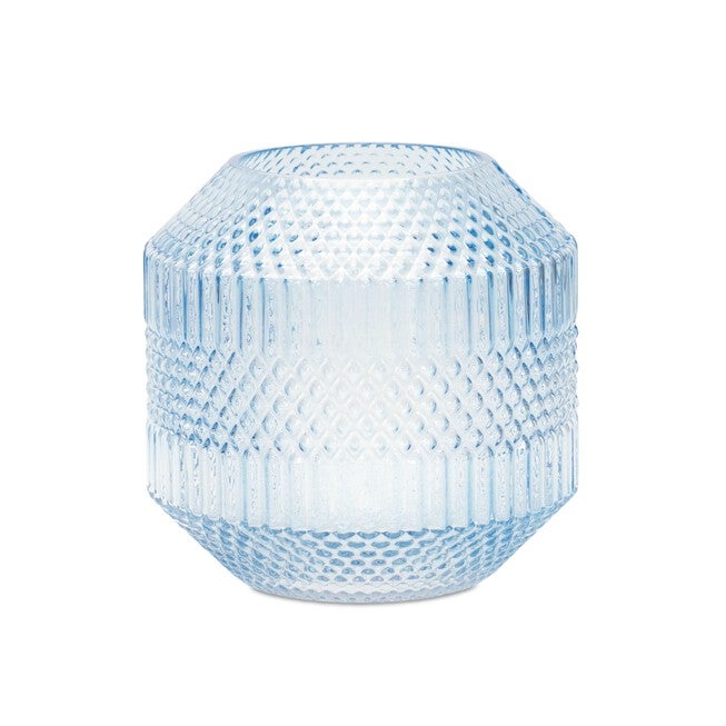 Vase 6.5 inchesD x 6.5 inchesH Glass, BLUE, hi-res image number 0