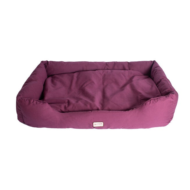 Bolstered Pet Dog Bed, Burgundy, Medium, , alternate image number null