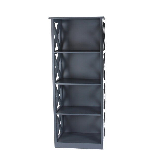 Grey Wood Traditional Shelving Unit, 51 inches x 16 inches x 12 inches, , alternate image number null