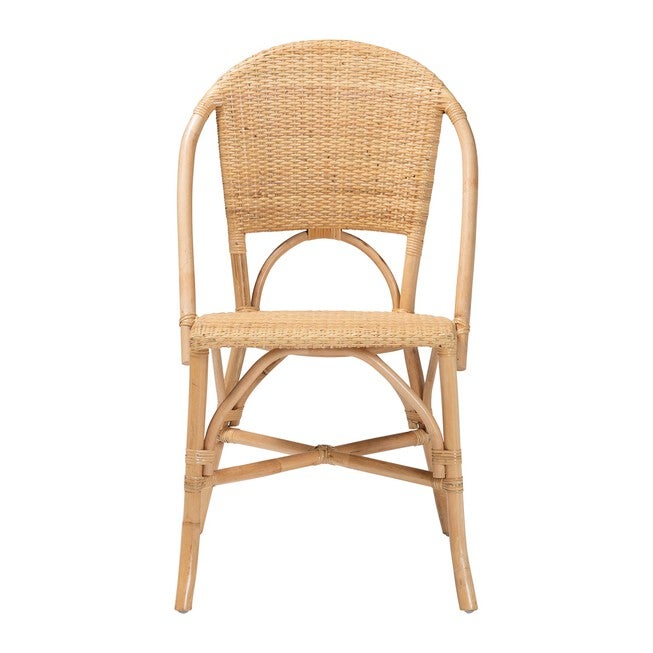 bali & pari Jaylyn Bohemian Natural Rattan Dining Chair, NATURAL, alternate image number null