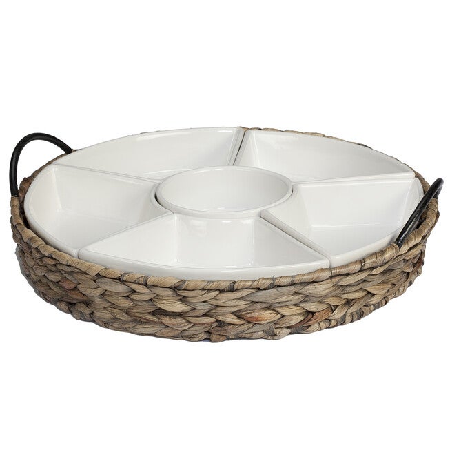 Round 6 Compartment Server, WHITE SILVER, hi-res image number null