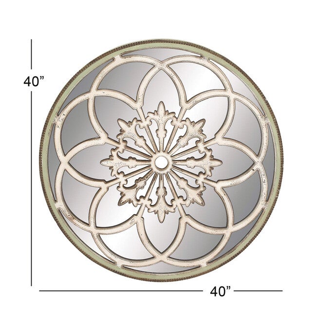 White Vintage Wood Wall Mirror, , alternate image number 5