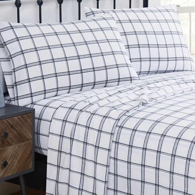 Bristol Plaid Flannel Sheet Set, , on-hover image number null