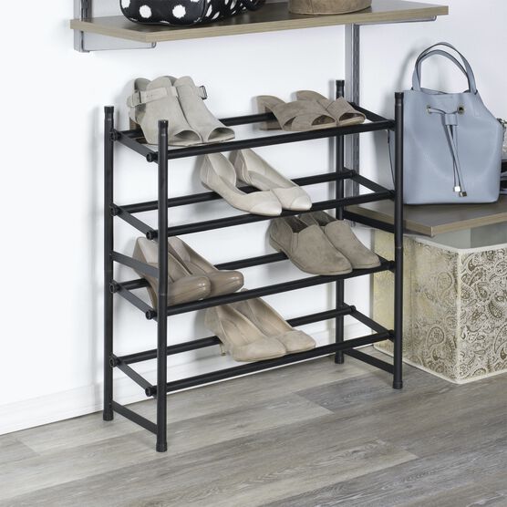 Stackable Telescoping Shoe Rack, Matte Black, , alternate image number null