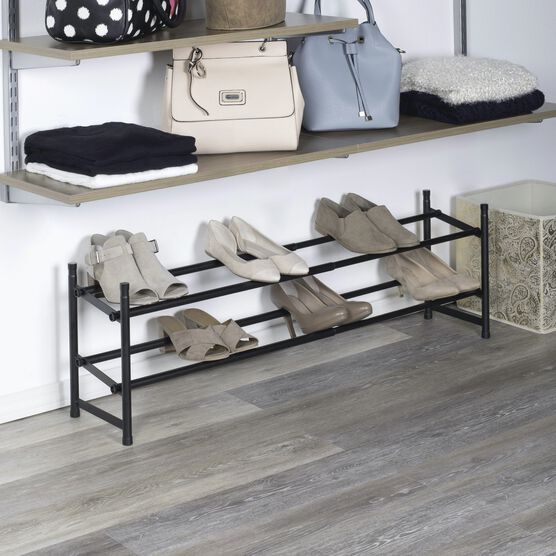 Stackable Telescoping Shoe Rack, Matte Black, , alternate image number null