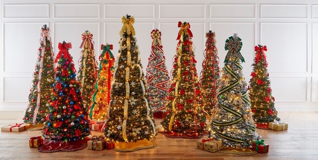 6'H Pre-Lit Flocked Pop-Up Tree, , alternate image number null