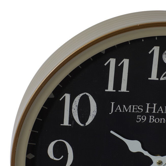 Black Traditional Metal Wall Clock, , alternate image number null