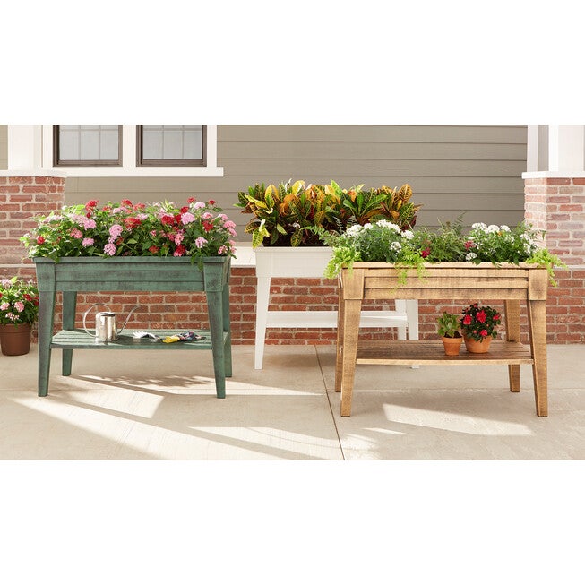 XL 45 inchesW Raised Planter, WHITE, hi-res image number 0
