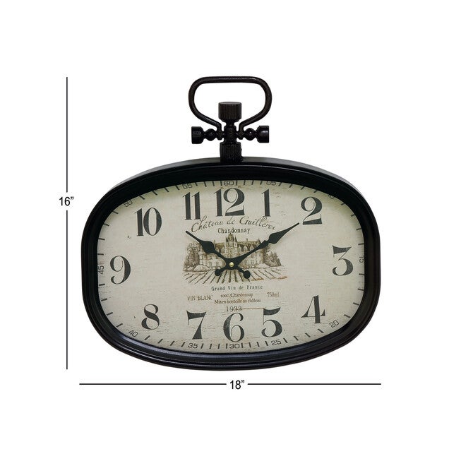 White Vintage Metal Wall Clock, , alternate image number 4