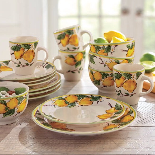16-Pc. Lemon Dinnerware Set, MULTI, hi-res image number null