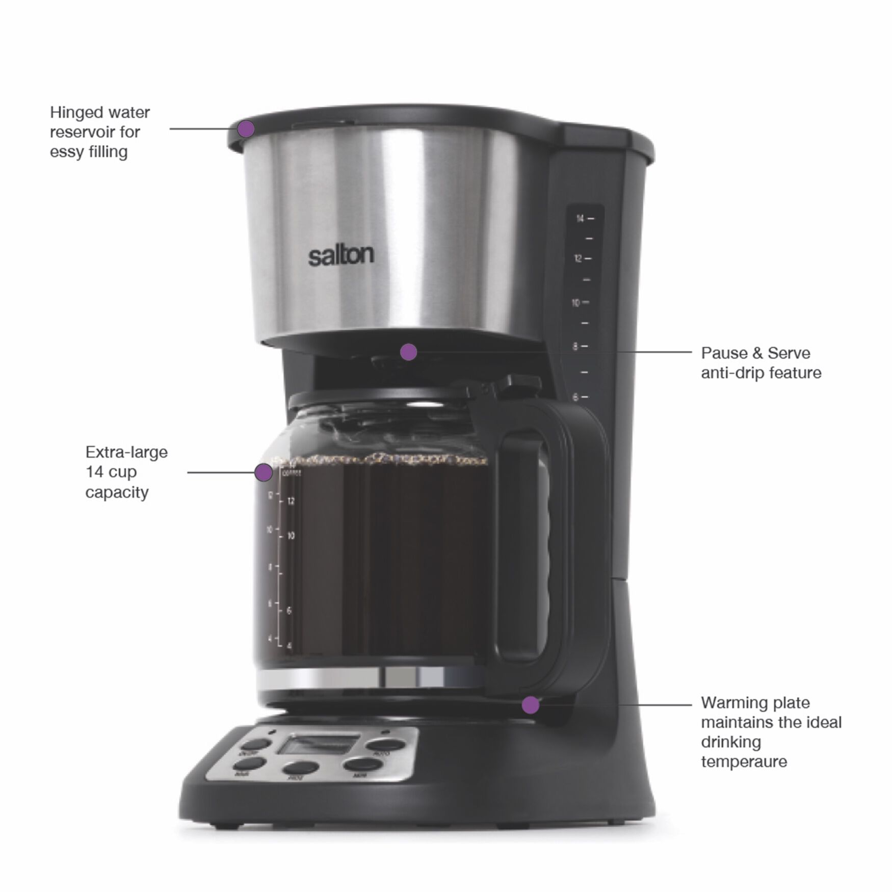 The Jumbo Java Coffee Maker - 14 Cups - Black, , on-hover image number 1