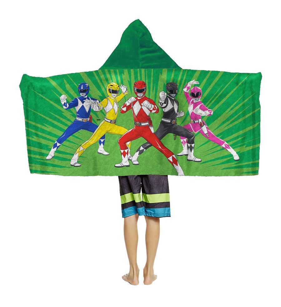 Furby Retro Rainbow Youth Hooded Towel 22x51 inches, POWER RANGER, alternate image number 2