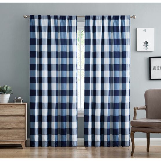 Everyday Buffalo Plaid Drapes, , on-hover image number null