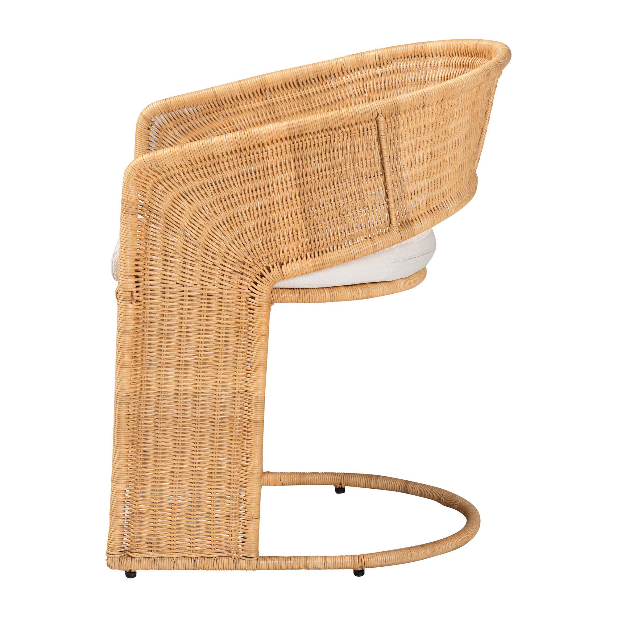 Palm Bohemian Light Honey Rattan Dining Chair, HONEY, alternate image number 3