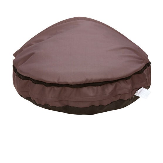 Happycare Tex Durable Oxford to Sherpa Pet Cave and Round Pet Bed, 25", with Removable top and Insert, Coffee, , alternate image number null