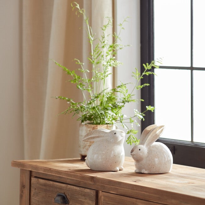 Bunny (Set of 4) 5.5 inchesH, 6 inchesH Terra Cotta, WHITE/BROWN, alternate image number null