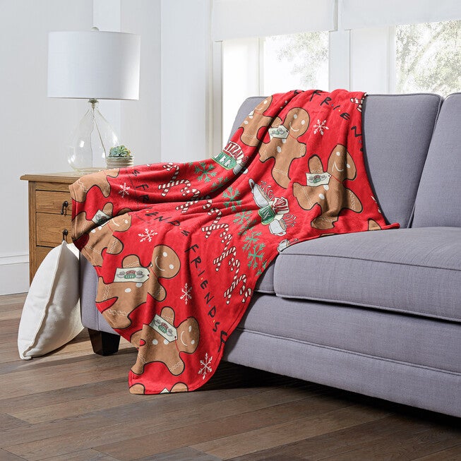 Wb Friends Gingerbread Pattern Silk Touch Throw Blanket, , alternate image number null