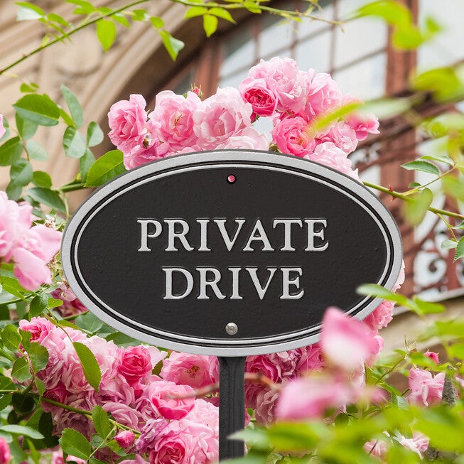 Private Drive Oval Wall/Lawn Statement Plaque, , alternate image number null