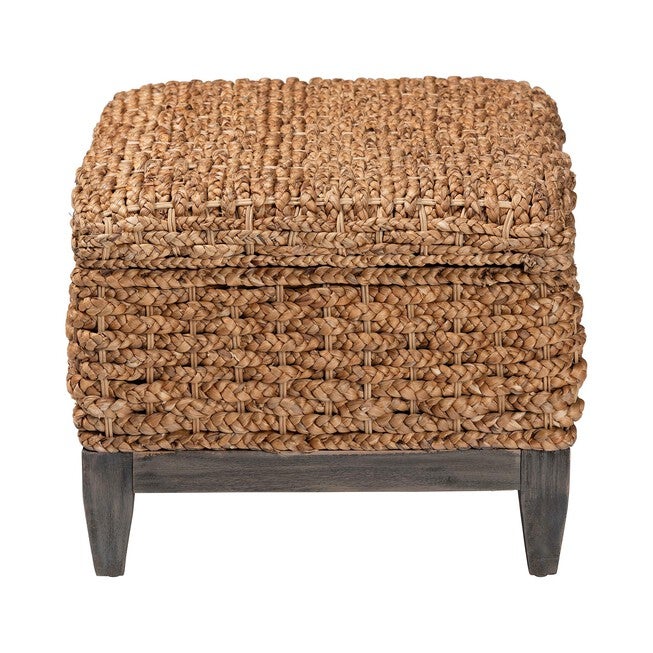 Bailey Handwoven Seagrass Storage Ottoman, Square, NATURAL BROWN, alternate image number null