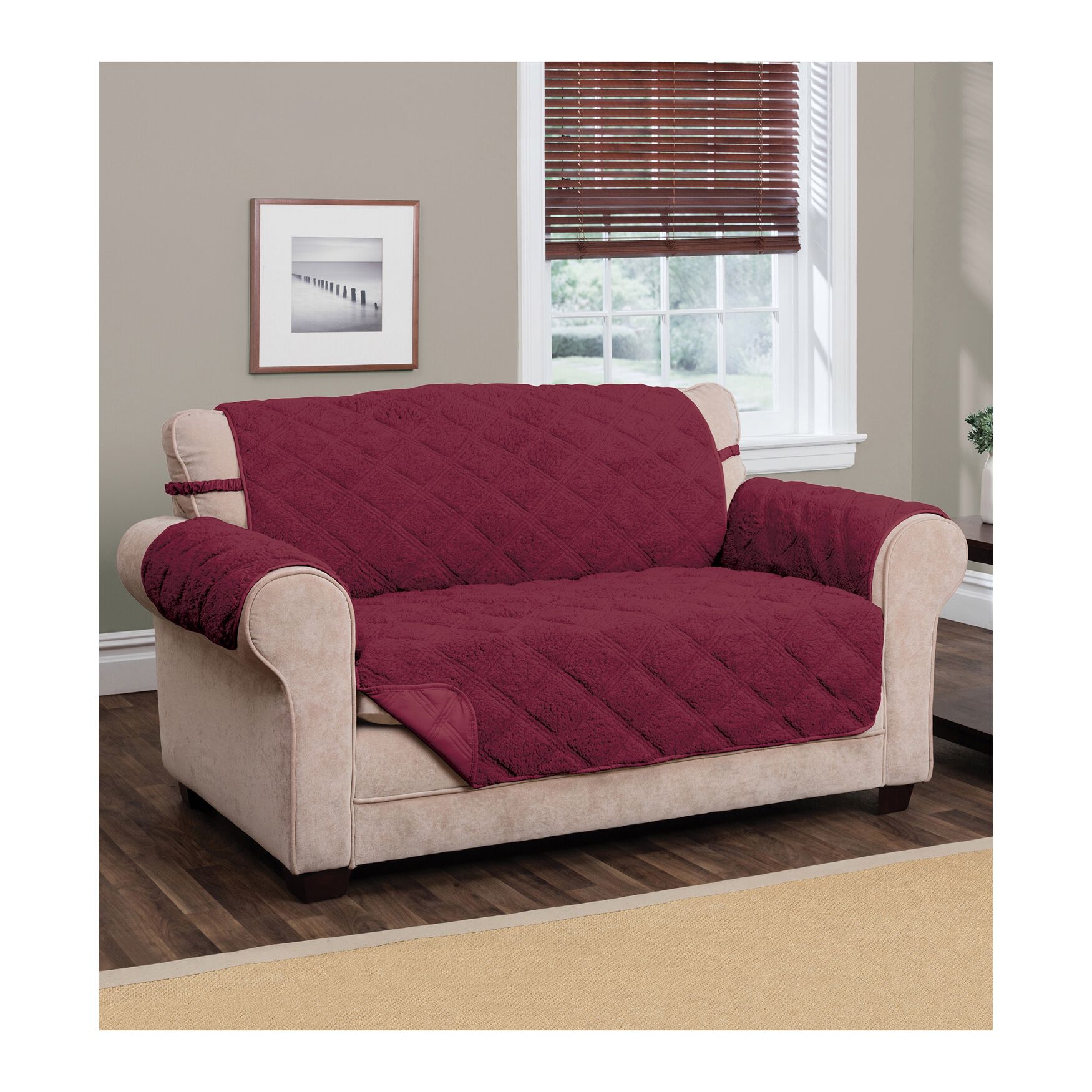 Burgundy loveseat cover 2025