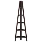 5-Shelf Corner Ladder Bookcase-Espresso, ESPRESSO, hi-res image number null