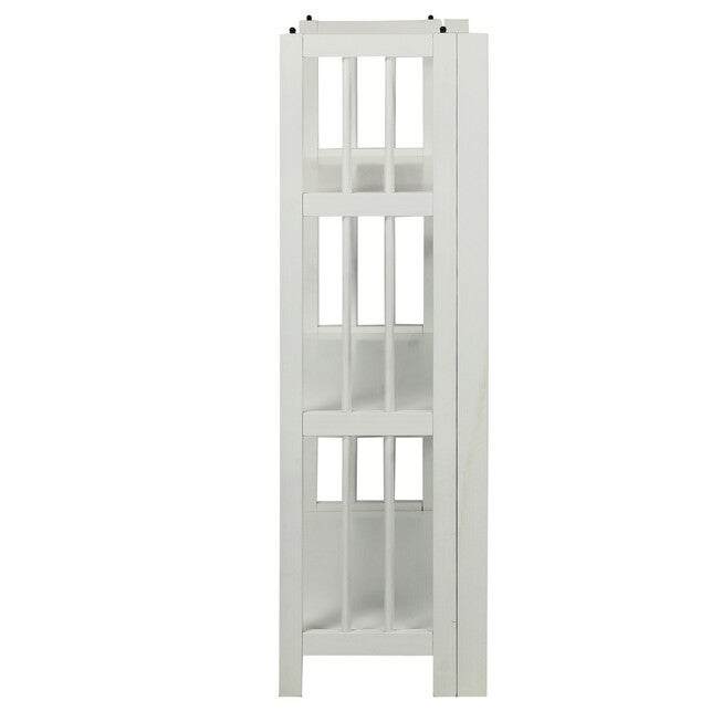 3-Shelf Folding Stackable Bookcase 27.5 inches Wide-White, , on-hover image number null