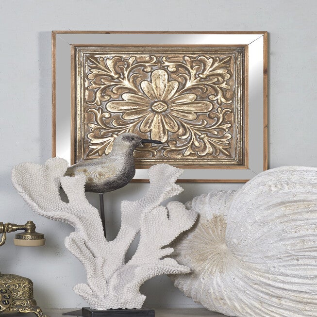Set Of 3 Brown Metal Glam Floral Wall Décor, , alternate image number 5