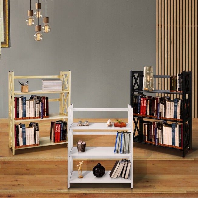 Montego 3-Shelf Folding Bookcase - White, , alternate image number 7
