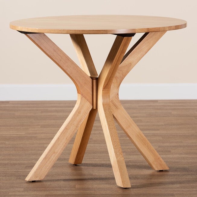 Kenji Modern Natural Brown Finished Wood 34-Inch-Wide Round Wood Dining Table, , alternate image number 12