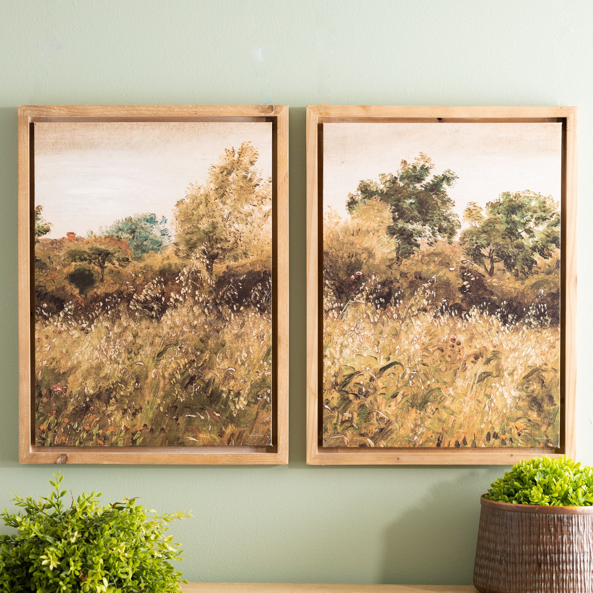 Framed Landscape Canvas Art (Set of 2), BROWN/GREEN, alternate image number 4