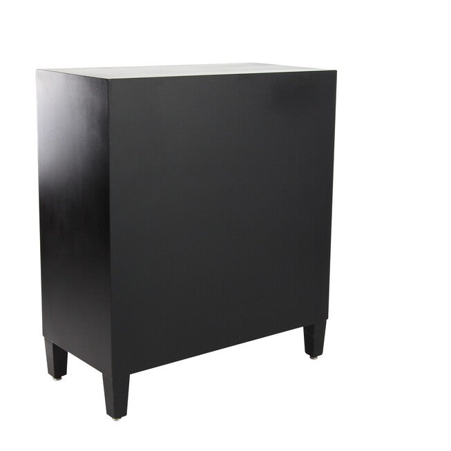 Modern Rectangular Black Wooden Crescent Moon Cabinet, 32 inchesH x 31 inchesL x 16 inchesW, , alternate image number 3